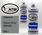 Preview: Daewoo, Storm Gray Metallic, 86U: 400ml Sprühdose + 400ml Klarlack - Set, von ATW Autoteile West.